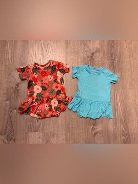 Lot of 2 Baby Girl's Gigi & Max Bodysuit Dress- Size 9 Months- Pre-owned